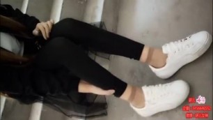 Chinese girl sprains ankle on stairs