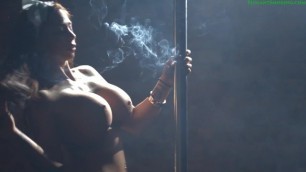 Chloe Lexus smoking and Pole Dance