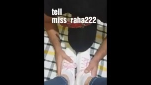 Worship Iranian mistress Raha sneakers and foot part 1