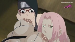 Hinata vs Sakura and Sarada