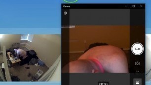 Loser using a dildo on his fat ass