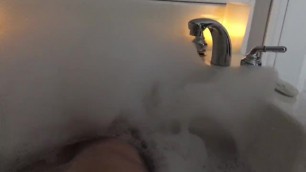 Chubby girl in bubble bath ;)