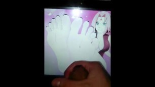 Sakura Feet Cum Tribute