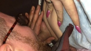 Public blowjob dude sucks trans cock first time