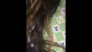 cum on sleeping matures hair