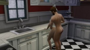 Sims 4 MF Kinky Sex in the Kitchen - Cross Dressing / Cosplay