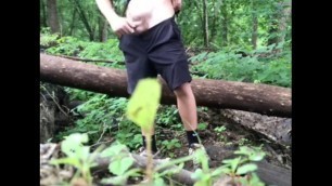 Jerking in nature using spit as lube