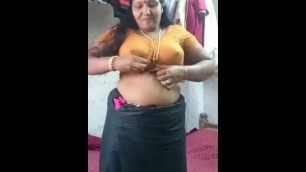 Indian Mom striping infront of StepSon