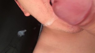 Powerfully cumshot Facials friend big cock