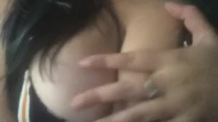 Gamer girl plays with tits and licks nipples while in lobby SNAPCHAT