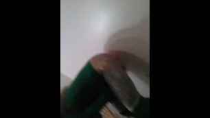 Painted leprechaun fucks suction cup dildo 2