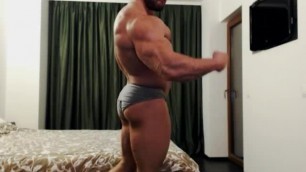 ultra big intense alpha muscle daddy body builder flexes and teases