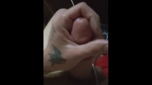 Solo hung jerk off cumshot tattooed