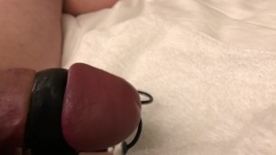 Hands Free vibe cum orgasm cumshot