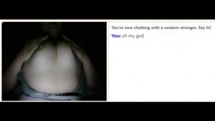 Omegle girl with pierced nipples plays with her tits