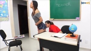 Cute brazilian girl blast farts into teacher face