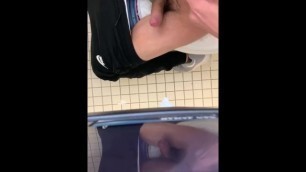 Hung College Boy Jerks off in School Bathroom