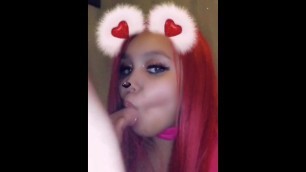 Lightskin Ebony EXPOSED sucking white dick on Snapchat