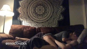 Hot couple fuck on the couch while no one's home