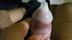 Cumming in a condom after 6 days edging