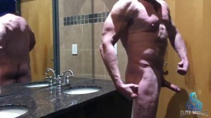 Peter Flex - Big Muscle Cock Cums at Gym After Pec Workout