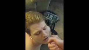 Blonde boy sucks daddy’s dick