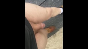 Walking home nude small dick