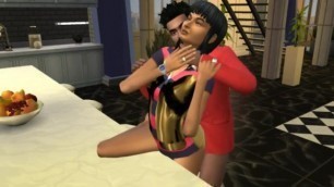 Fucking random townie on counter: Sims 4