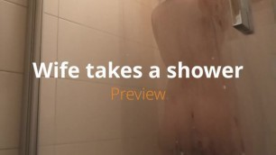 pregnant wife having a hot shower - tease herself | preview | Peter Noak