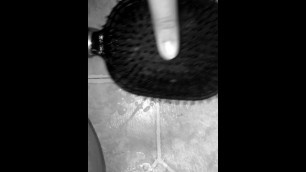 Squirting on hair brush