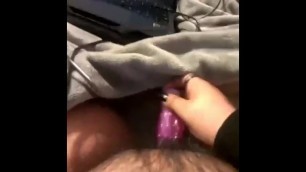 Hairy horny teen can't stop fucking myself with new dildo