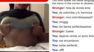 [Omegle] Ypung ebony teen teases tits *No nude*