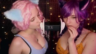 ASMR cosplay TWINS EAR Licking