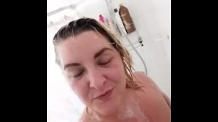 Perfect milf tits getting sexy wash down