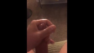 Stroking my cock with cumshot