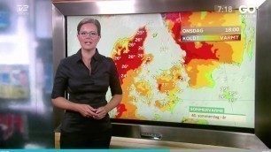 Weather girl Lone Seir of TV2 Danmark jerk off challange