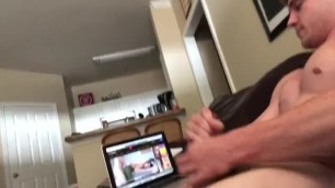 Straight college guy jerks to porn