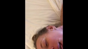 Weird chick tasting my cum