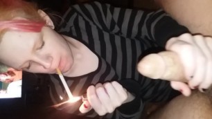 Smoking blowjob with soft mouth play (sensual)