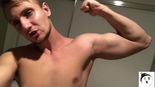 VLAD THE AUSSIE LAD FLEXING HIS MUSCLES AT HOME! - A SMOKING HOT YOUNG STUD