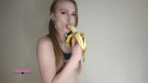 Giving A Banana A BJ (With biting at the end)