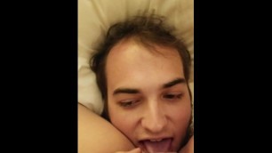 Cuckold eating pussy