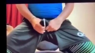 Cumming through my Adidas Basketball Shorts