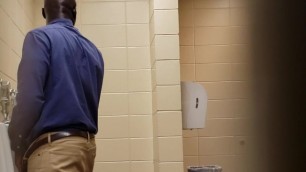 Public bathroom spying black dick