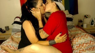 Real Love Lesbians Passionate Makeout Kissing Session