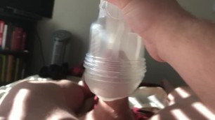 Straight guy wife out =fleshlight time