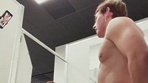 College jock caught in the changing rooms!