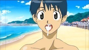 Gay Anime Boy Bouncing with Cum in his mouth