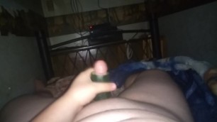 Barely legal teen uses cucumber as toy