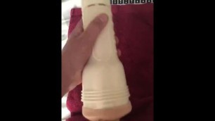 Using fleshlight while watching porn and cumshot